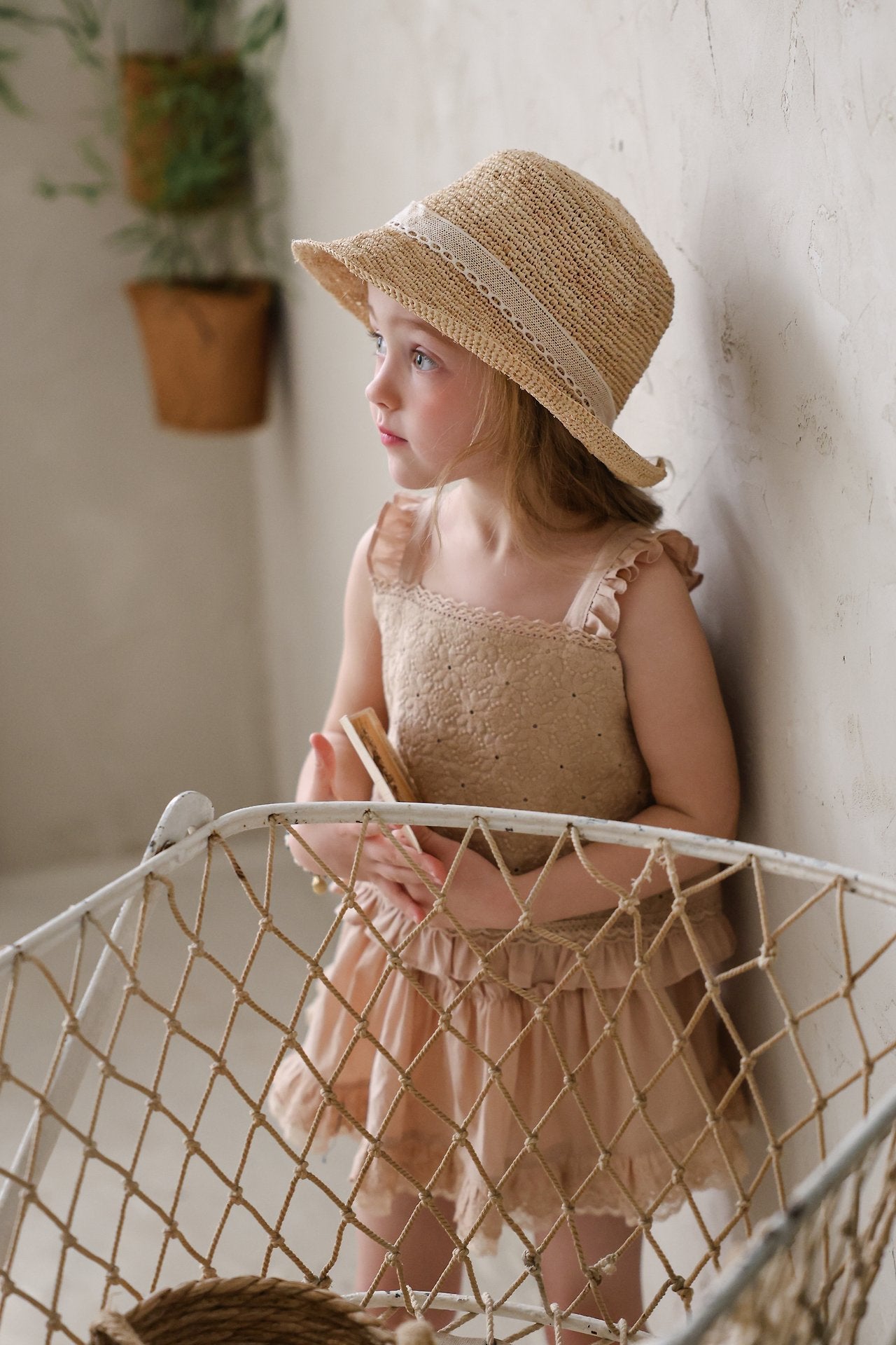 Ria Skirt Leggings Korean toddler pants in ivory made in Korea