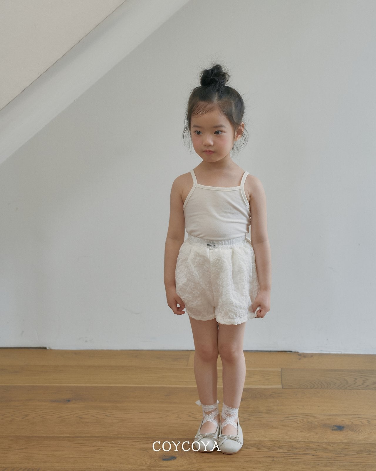Majorica Shorts Korean toddler shorts in ivory made in Korea