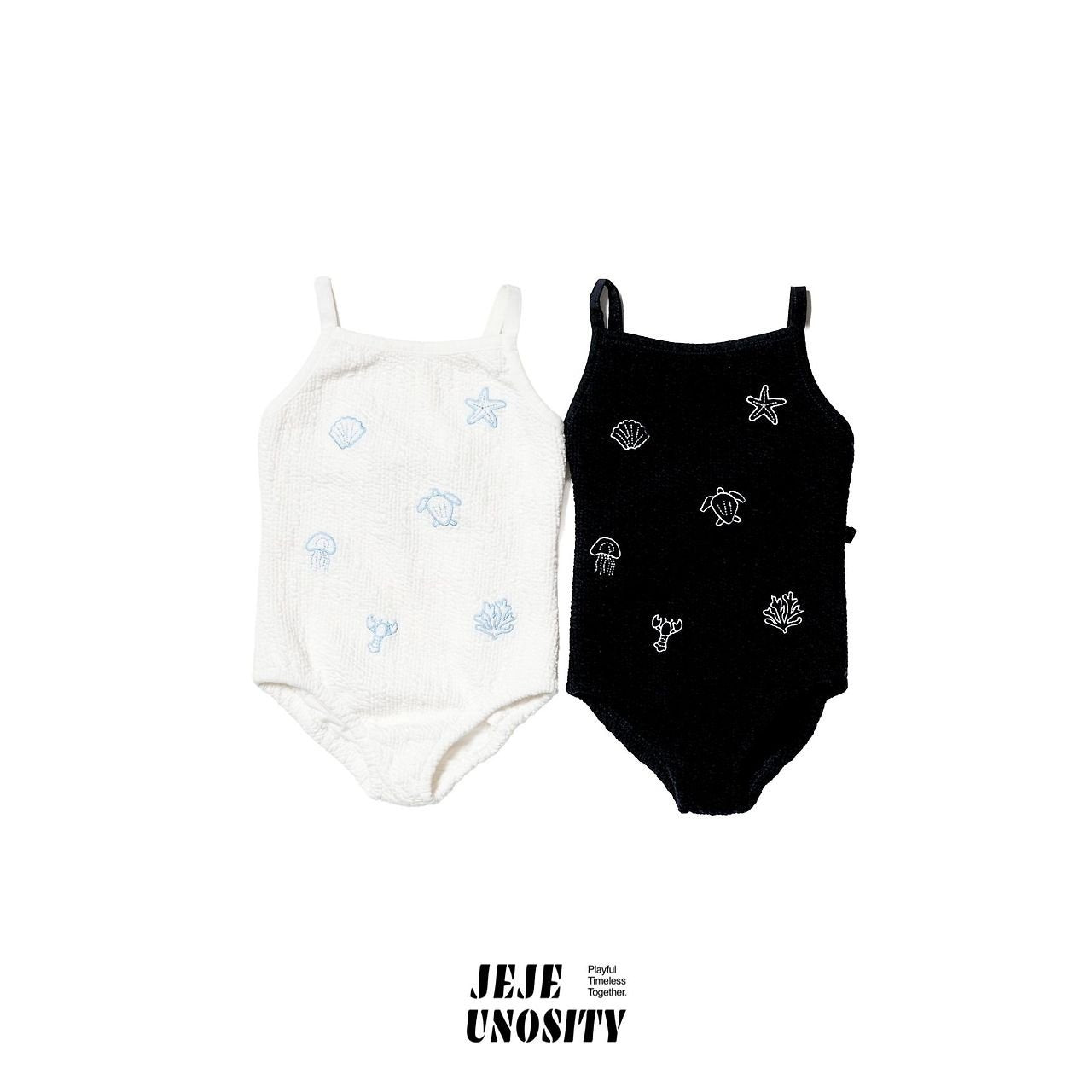 Aqua Swimsuit Korean toddler swimsuit in white made in Korea