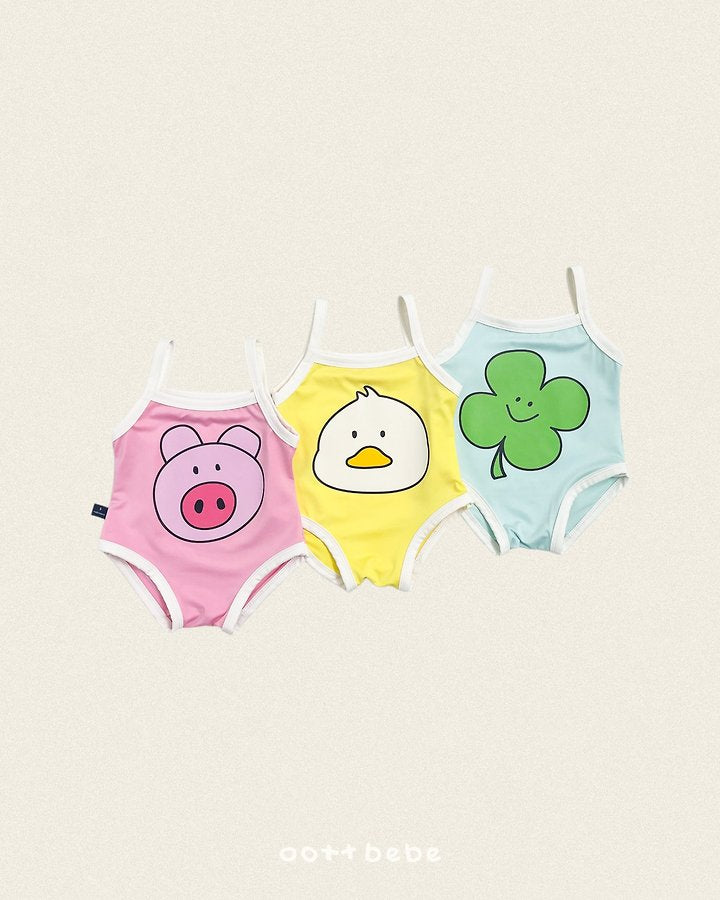 Happy Summer Swimsuit Korean toddler swimsuit in yellow(duck) made in Korea