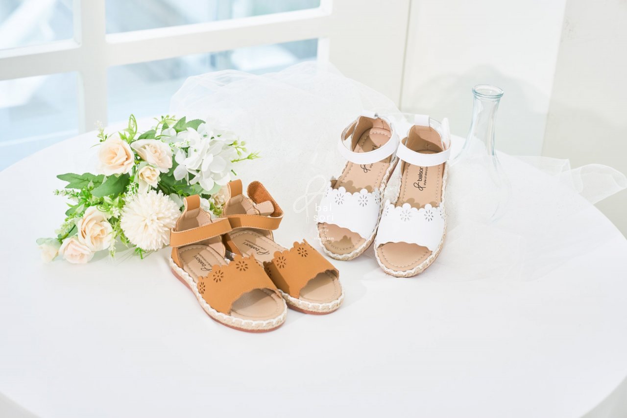 BB424 Mira Sandals Korean toddler shoes in brown made in Korea