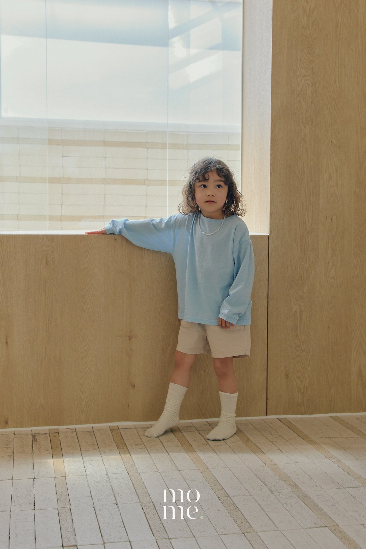 Breezy Long Sleeve Tee Korean toddler t-shirt in ivory made in Korea