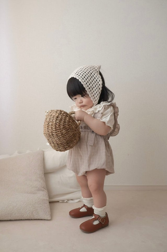 Ceylon Ruffle Balloon-Fit Pants Korean infant pants in beige made in Korea