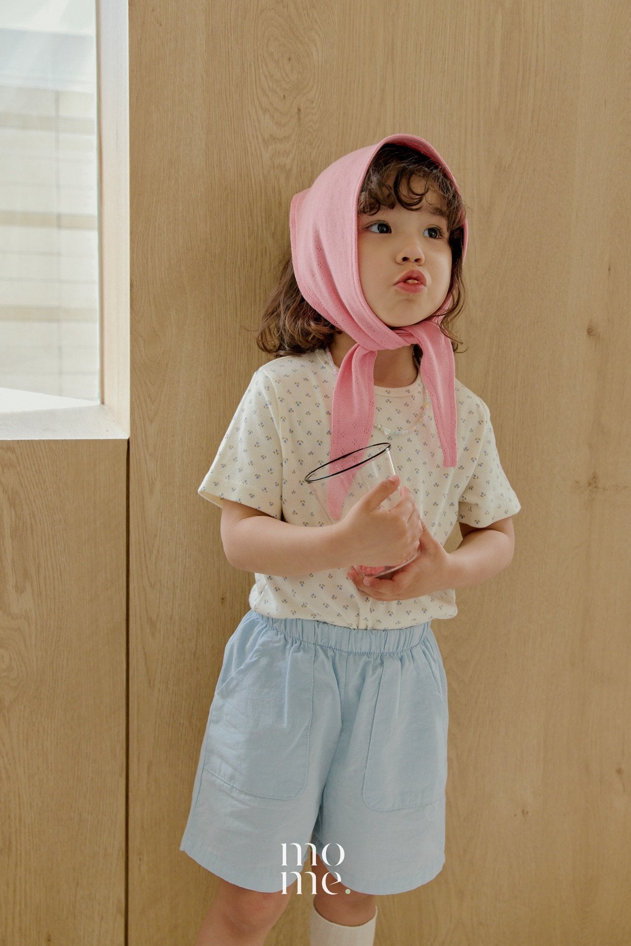 Tulip Ribbed Tee Korean toddler t-shirt in red floral made in Korea