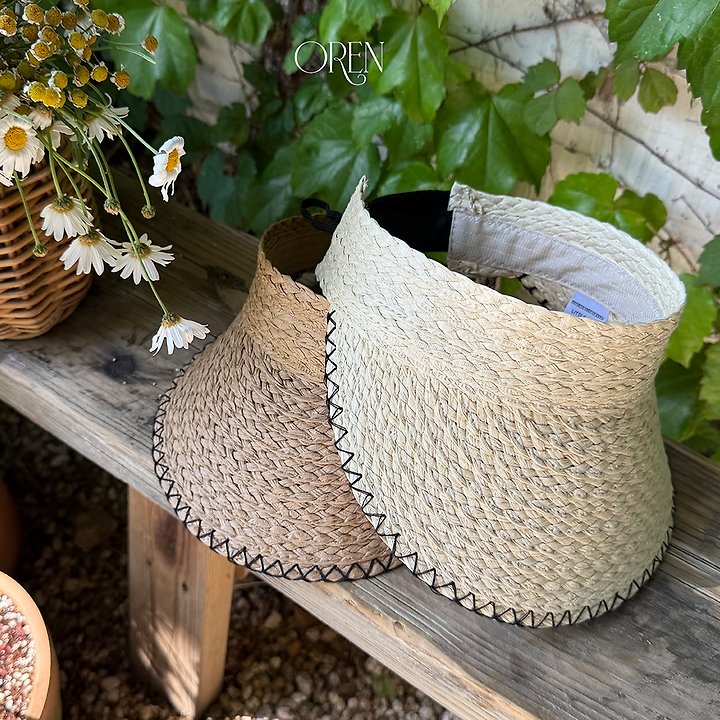 Petite Raffia Sun Cap Korean toddler accessory in cream made in Korea