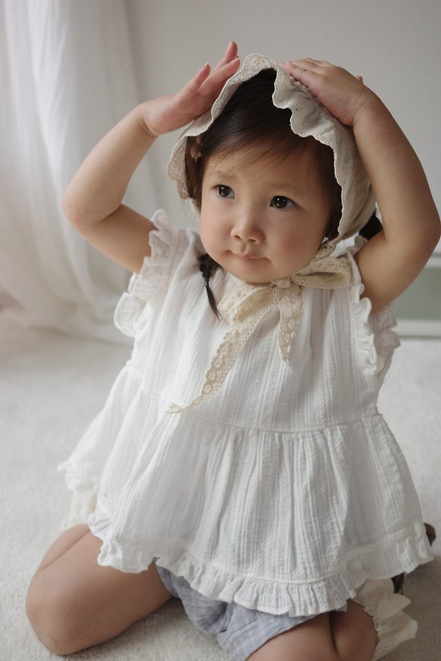 Ilang Tank Top Korean infant tank top in ivory made in Korea
