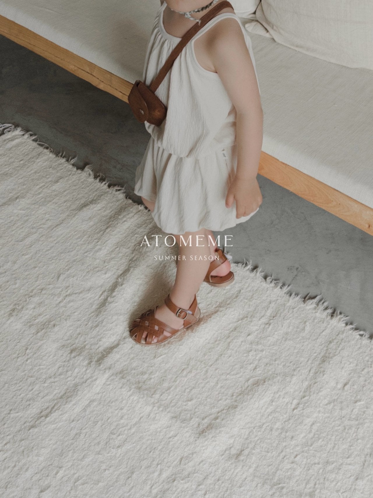 Bloom Tank Top Tee Korean toddler t-shirt in cream made in Korea