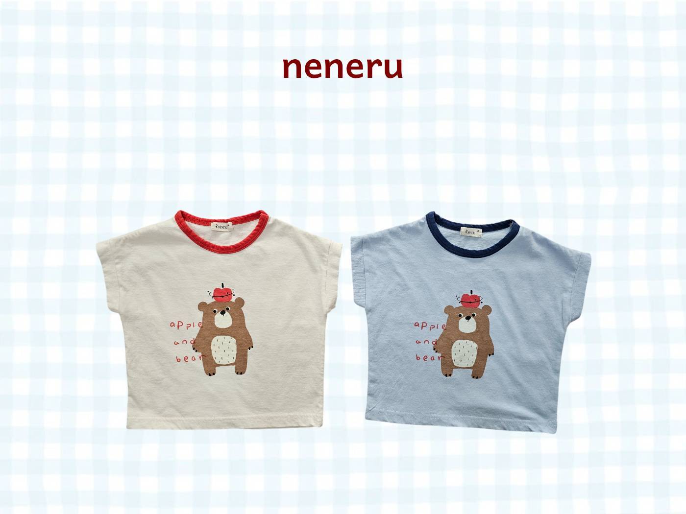 Bear Print Tee Korean infant t-shirt in ivory made in Korea