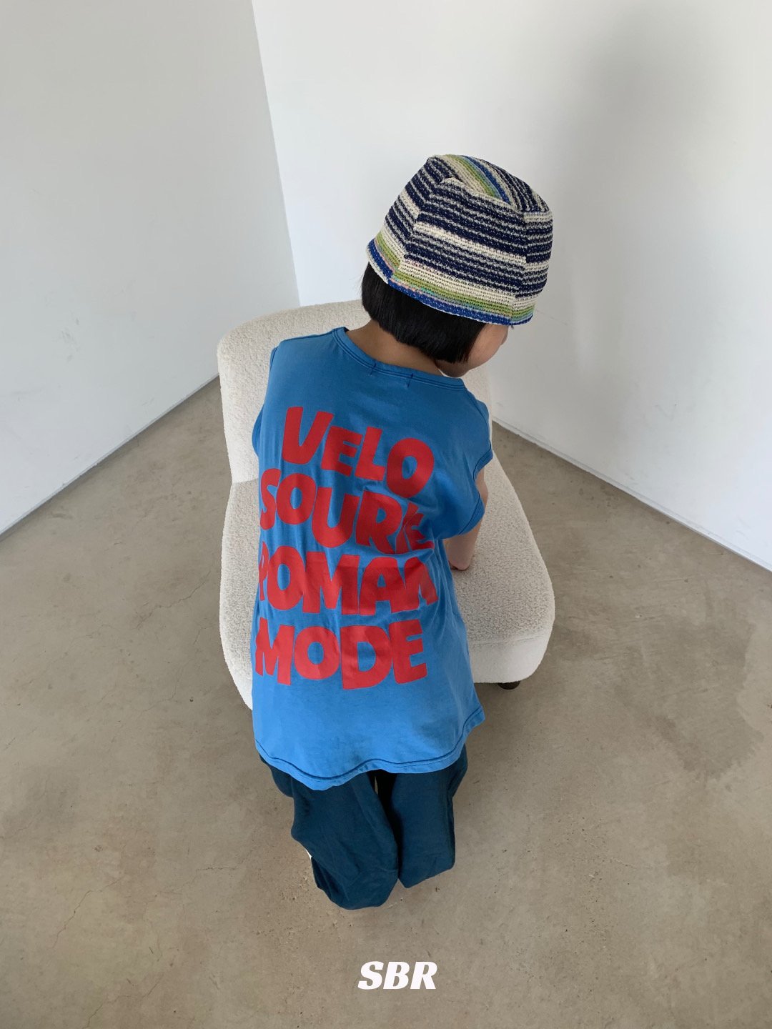 Tank Top Tee Korean toddler t-shirt in blue made in Korea