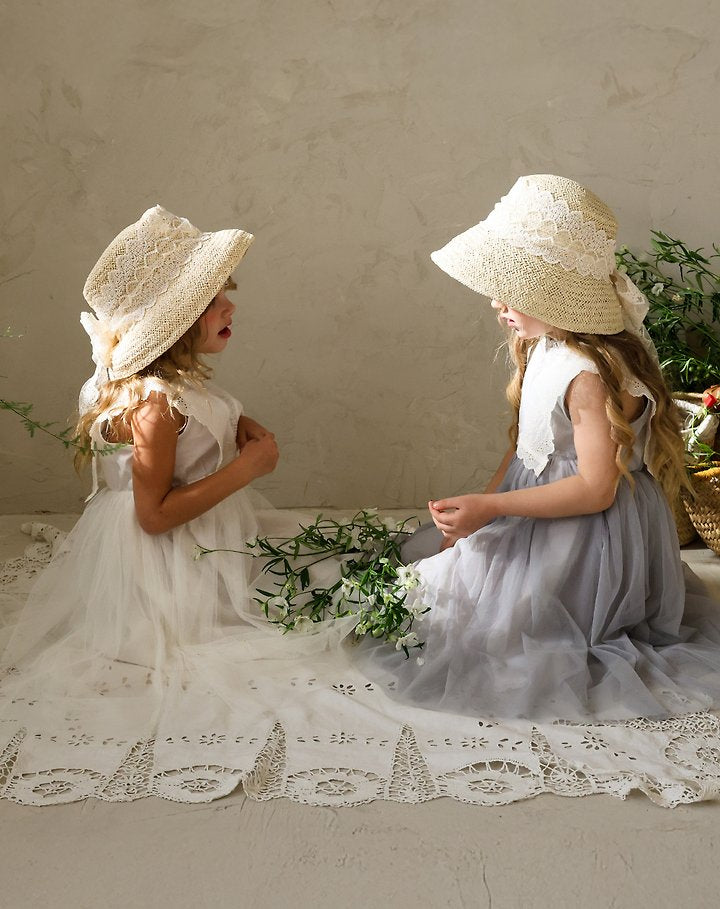 Marso Lace Hat Korean toddler accessory in beige made in Korea