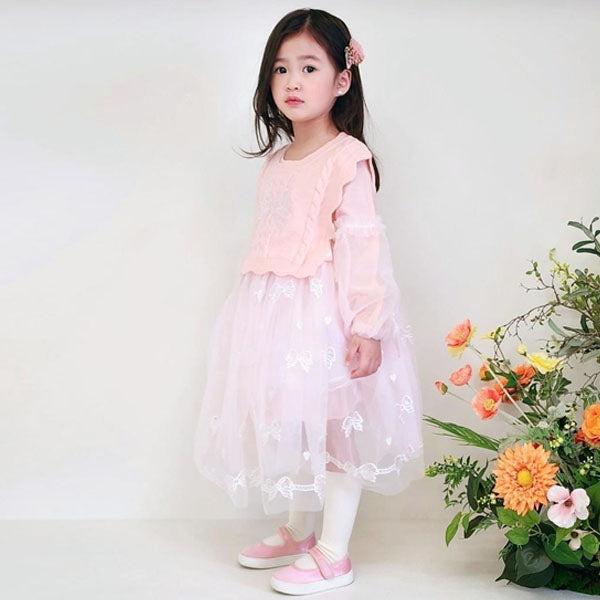 125 Ribbon Vest Dress Korean toddler dress in solid color made in Korea