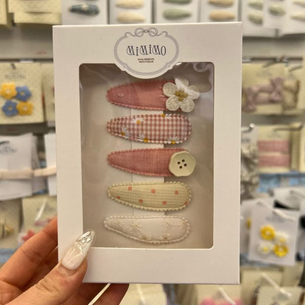 Peach Blossom Pin Set Korean kids hair accessories in set made in Korea
