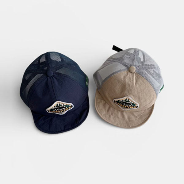 Nature Camping Mesh Cap Korean kids accessory in navy made in Korea