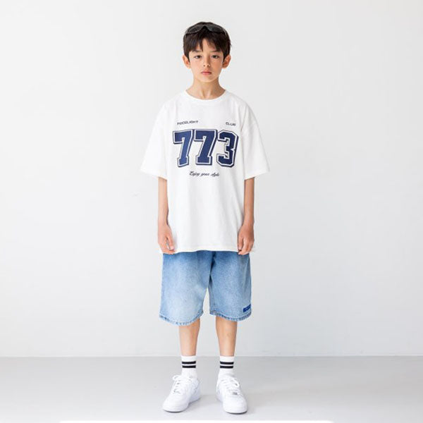 Gradient Knee-Length Pants Korean toddler pants in blue denim made in Korea