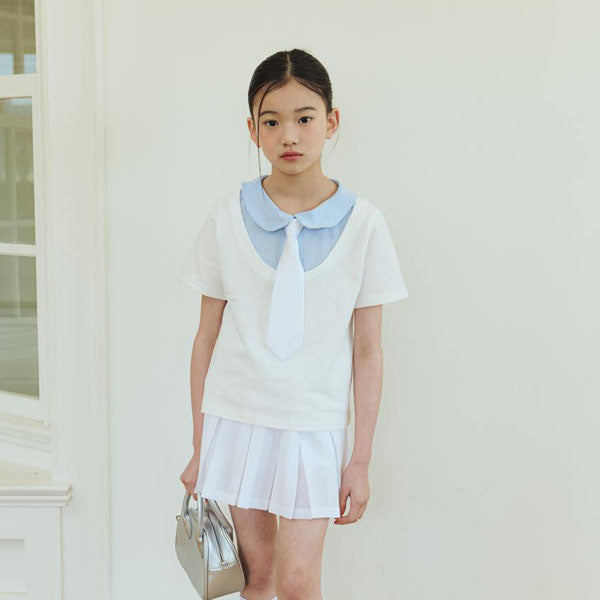 T13 Classic Collar Tee Korean toddler t-shirt in ivory made in Korea