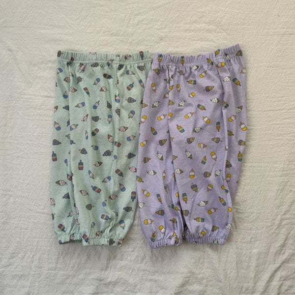 Ice Cream Joggers Korean toddler pants in purple made in Korea