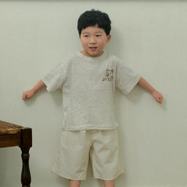 Bear Tee Korean toddler t-shirt in brown made in Korea