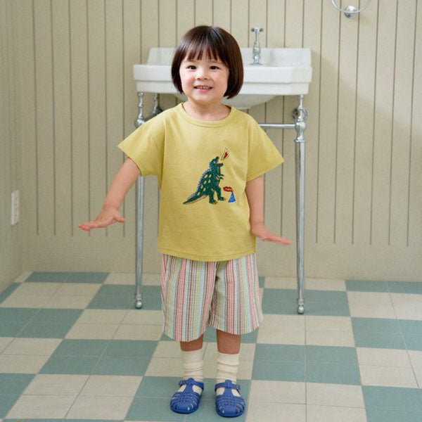 Jurassic Top & Bottom Set Korean toddler set in blue made in Korea