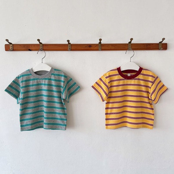 Stripe T-Shirt Korean toddler t-shirt in yellow made in Korea