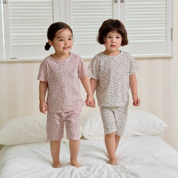 Leopard Loungewear Korean toddler loungewear in ivory made in Korea