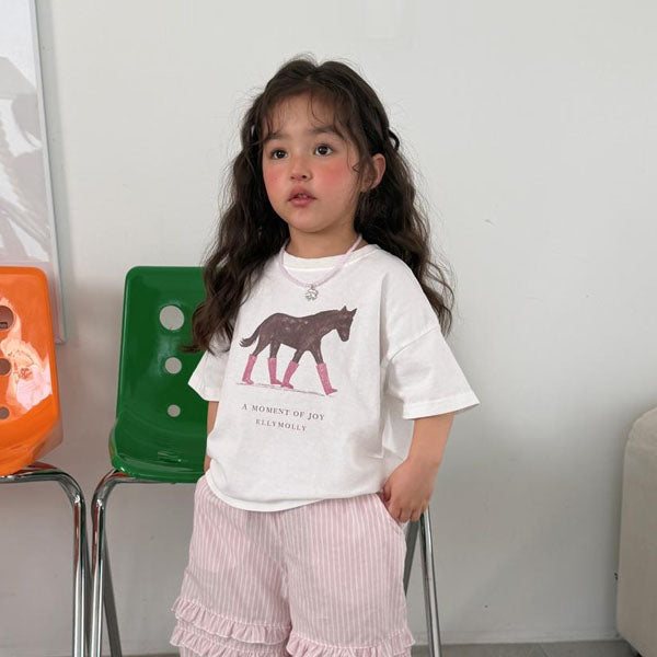 Blush Pony Tee - Adult Korean kids t-shirt in ivory made in Korea