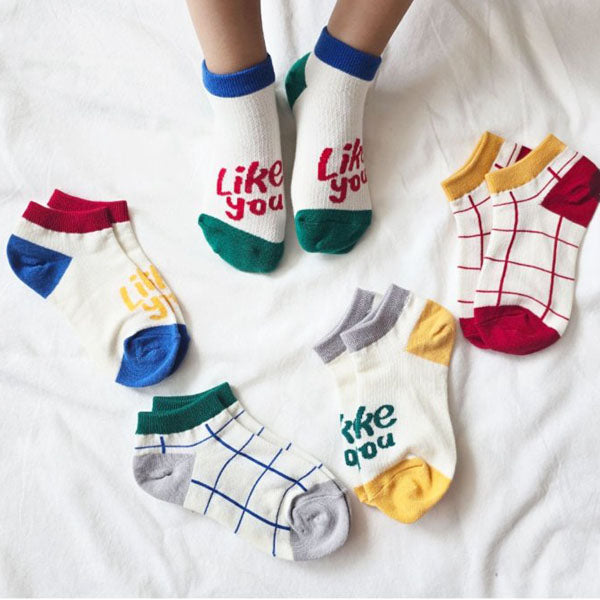 Like Ankle Socks Korean toddler accessory in 5-piece set made in Korea