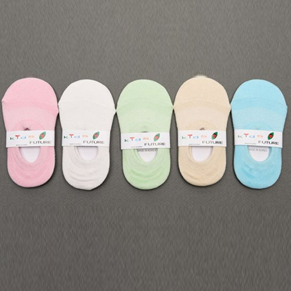 Bomi Mesh No-Show Socks Korean toddler accessory in 5-piece set made in Korea