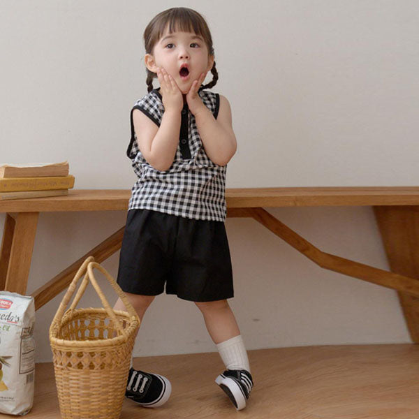 B Arum Tank Top Set Korean infant set in blue made in Korea