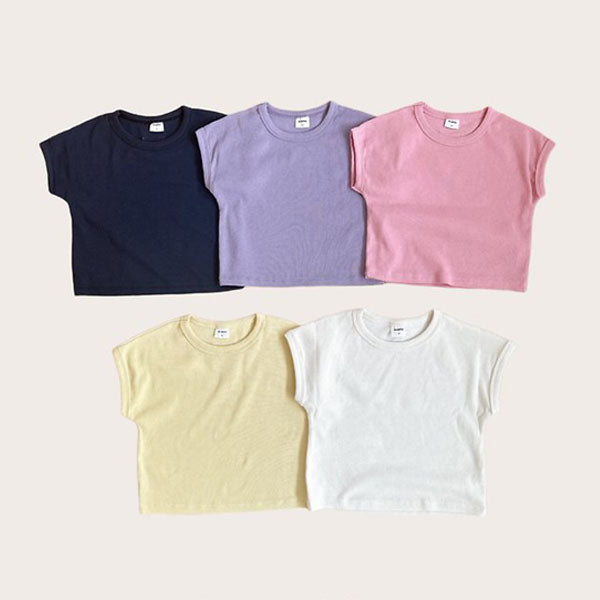 Dolman Ribbed Tee Korean infant t-shirt in cream made in Korea