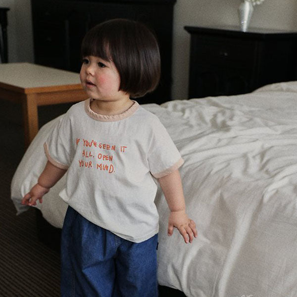 If You Short Sleeve Tee Korean infant t-shirt in ivory made in Korea