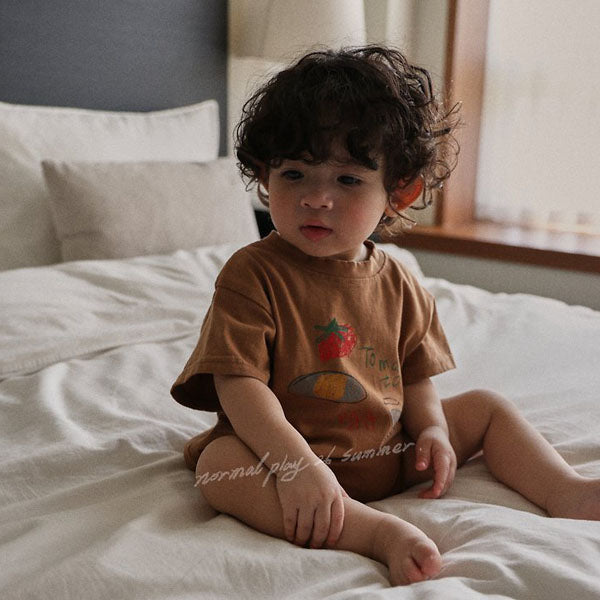 Egg Baby Bodysuit Korean infant bodysuit in vanilla made in Korea