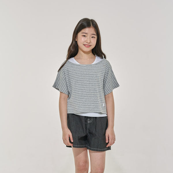 Asymmetrical Layered Set Korean juniors set in heather made in Korea