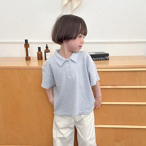 Bobo Collar Tee Korean toddler t-shirt in ivory made in Korea