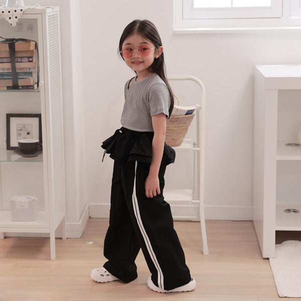 Ruffle String Pants Korean toddler pants in black made in Korea