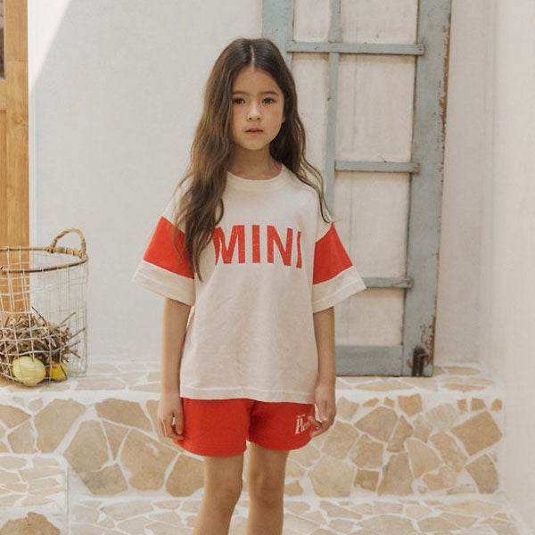 Mini Tee Korean toddler t-shirt in cream made in Korea