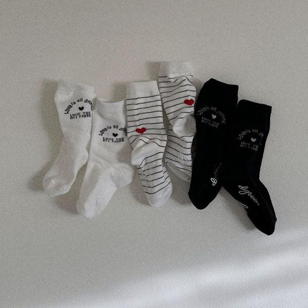 Love Socks Korean toddler accessory in set made in Korea