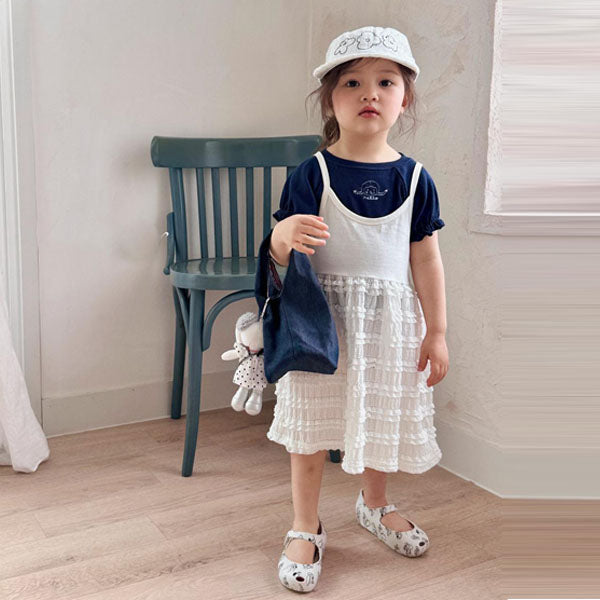 Mila Dress Korean toddler dress in sky blue made in Korea