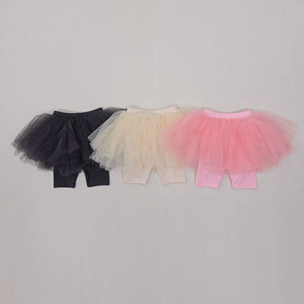Ballerina Skirt Leggings Korean toddler pants in cream made in Korea