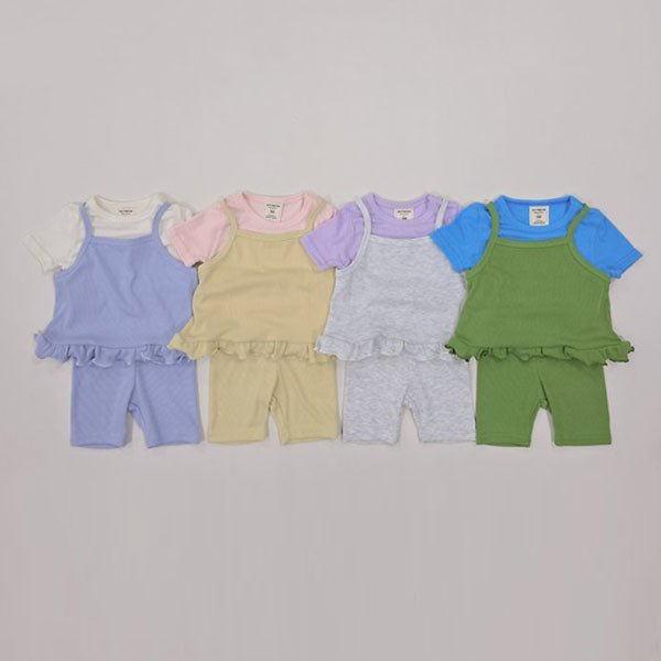 Kkyu Kkyu 3-Piece Set Korean toddler set in green tea made in Korea