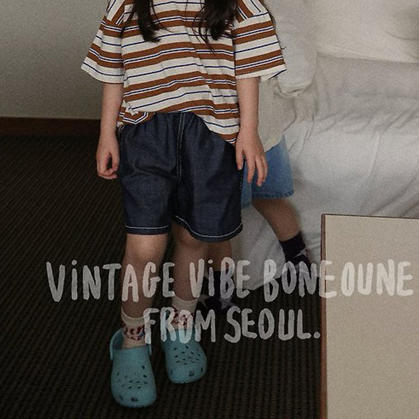 Stitch Non-Fade Denim Shorts Korean toddler shorts in denim made in Korea