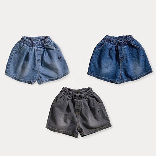 Bonee Daily Denim Shorts Korean toddler shorts in light denim made in Korea