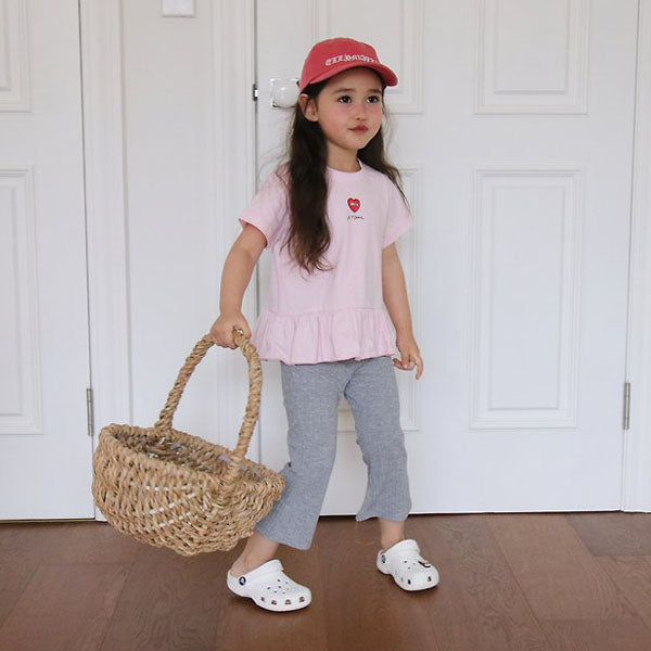 Daily Ankle-Length Bootcut Pants Korean toddler pants in pink made in Korea