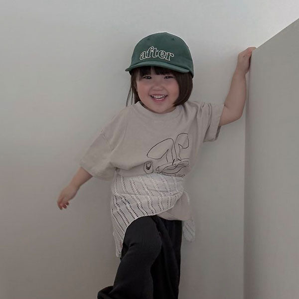 After Ball Cap Korean kids accessory in charcoal made in Korea