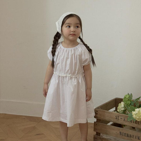 Pretty Crochet Headscarf & Scarf Korean kids accessory in cream made in Korea