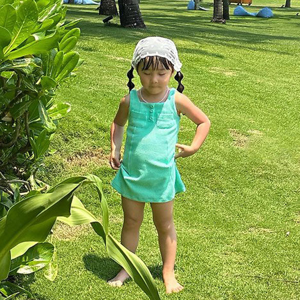 Love One-Piece Swimsuit Korean toddler swimsuit in pink made in Korea