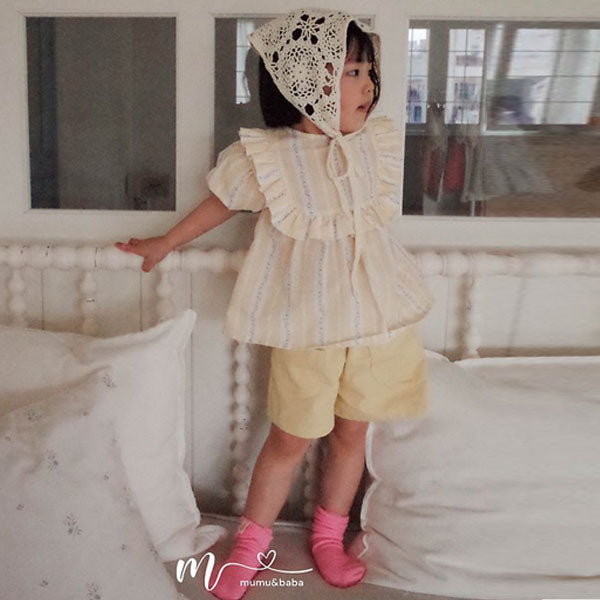 Mary Ann Pants Korean toddler pants in yellow made in Korea