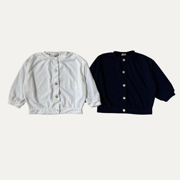 B Capsule Cardigan Korean infant sweater in ivory made in Korea
