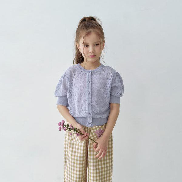 Jasmine Knit Cardigan Mom Korean kids sweater in mustard made in Korea