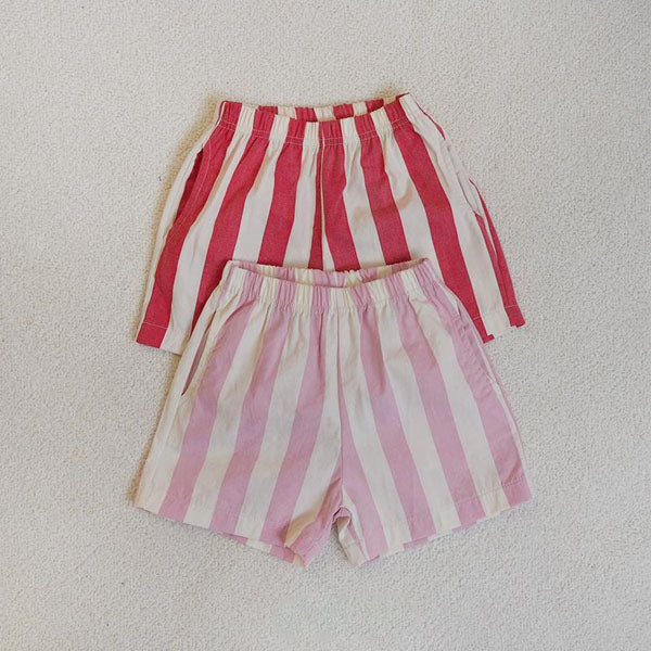 Vertical Stripe Shorts Korean toddler shorts in pink made in Korea