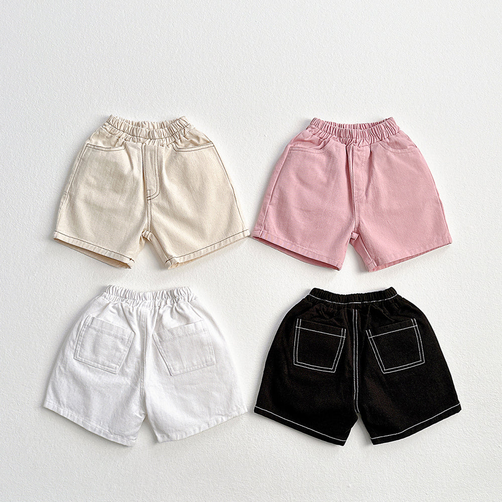 Stitch Cotton Shorts Korean toddler shorts in white made in Korea
